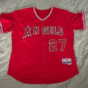 Majestic Mike Trout Los Angeles Angels Red Jersey Size 50
